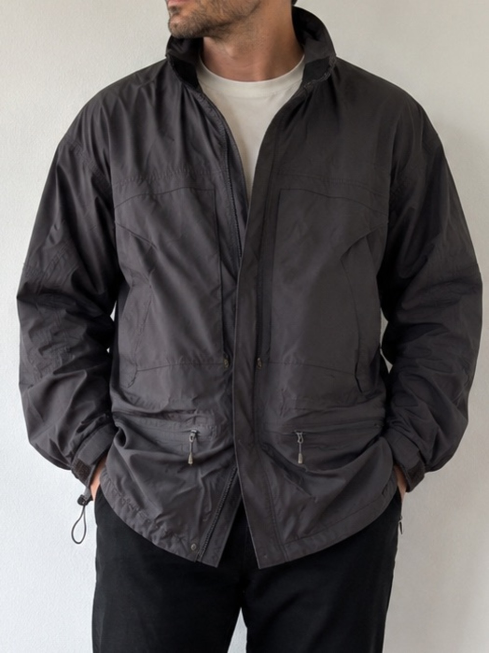 Mountain Equipment Co-op MEC Men’s Waterproof Shell Rain Jacket Gray XL